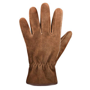 Gants de sécurité en cuir, longueur poignet, non doublés, thermiques, hiver, extérieur, écologiques, compatibles écran tactile, style uni, marron - Product Image 6