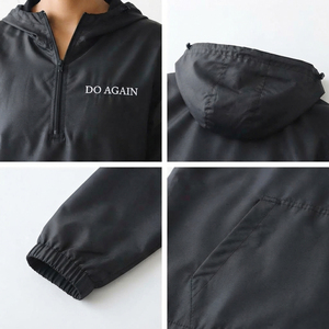 Custom Embroidered <b>Windbreaker</b> Hoodie 3/4 Front Zipper Ladies Rain Top Lightweight Hiking <b>Camping</b> Waterproof Pullover Hoodies - Product Image 6