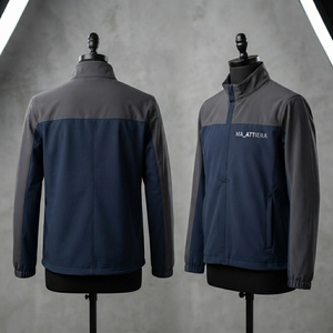 เสื้อแจ็คเก็ตกันลมสีเทากรมท่าสำหรับผู้ชาย คอตั้ง ซิปเต็มตัว น้ำหนักเบา เหมาะสำหรับกิจกรรมกลางแจ้ง - Product Image 1