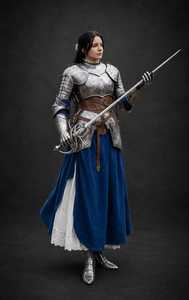 Medieval Warrior <b>Queen</b> Armor Full 3D Steel Silver Plated Antique Theme <b>Art</b> Collectible - Product Image 5