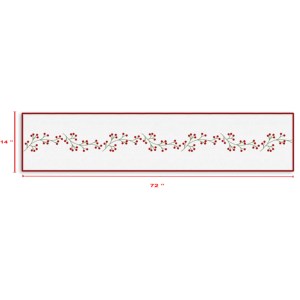 100% Cotton Cherry Embroidered Best <b>Table</b> <b>Runner</b> For Dining <b>Table</b> Christmas Decoration <b>Table</b> <b>Runner</b> Customizable in India - Product Image 6