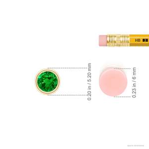 14K <b>Solid</b> <b>Gold</b> Natural Emerald Bezel-Set Round Solitaire <b>Pendant</b> Classic Fine Jewellery Wedding Anniversary Gift For Her 2026 - Product Image 3