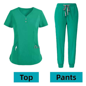 Ensembles d'uniformes médicaux pour femmes : Blouse d'infirmière et pantalon jogger extensible – Vente en gros - Product Image 6