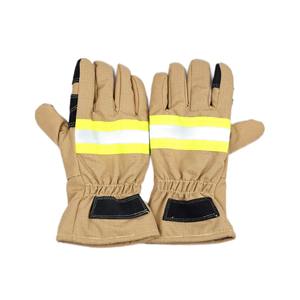 Guantes de Bombero de Cuero Resistentes al Fuego para Rescate y Trabajo, con Correa Reflectante - Product Image 4