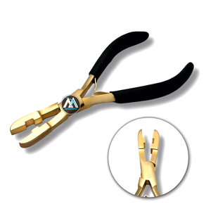 Pince à capsules ZetomedPro 4 mm en acier inoxydable plaqué or, outil d'extension capillaire avec poignée ergonomique noire - Product Image 2