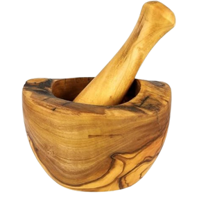 Mortero y Pilón de Madera Hechos a Mano, Tradicionales de la India, para Moler Especias, Hierbas y Uso en la Cocina - Product Image 5