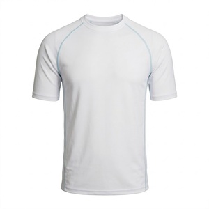 T-shirt de compression à manches courtes pour homme avec logo personnalisé, blanc, protection solaire UPF 50+, séchage rapide, performance, gym, fitness - Product Image 1