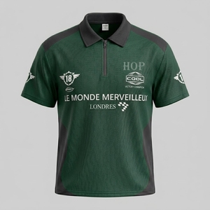 Vente en gros de polos de course F1 personnalisés avec logo, en maille polyester, pour piste, garage, karting, équipe sportive, uniforme homme, polo mécanicien - Product Image 6