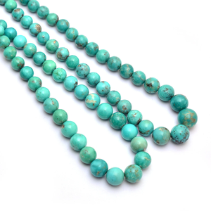Perles rondes lisses turquoise 5mm-10mm, turquoise d'Arizona à matrice verte naturelle, pierres semi-précieuses, perles en vrac pour la création de bijoux - Product Image 3