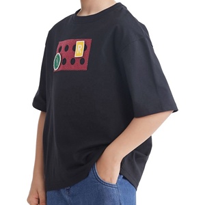T-shirt pour garçons, qualité supérieure, col rond, tricot 100% coton, décontracté, été, manches courtes, anti-boulochage, épaules tombantes - Product Image 4