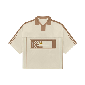 Unisex Beige Short Sleeve for Shirt Solid Front Design V-neck Moisture Wicking Breathable Polyester Fitted <b>Soccer</b> Apparel All - Product Image 1