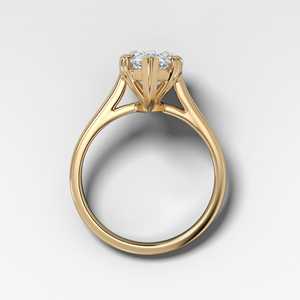 Bague de fiançailles solitaire en diamant de laboratoire 3 carats en forme de poire, sertie clos, avec bande de 1,8 mm, en or massif 14 carats, bijoux fins - Product Image 4