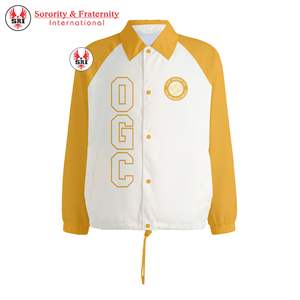 Chaqueta Universitaria para Mujer con Estampado de Círculo Dorado |   Chaqueta Deportiva Personalizada OGC Masonic con Exterior de Algodón y Tejido de Punto para Invierno - Product Image 5
