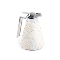 Bouteille isotherme chic en nacre avec motif feuille, pot de service décoratif, cadeau de Ramadan, pot isotherme de qualité, design élégant, vente en gros