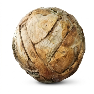 Sculpture sphérique en bois artisanale Ball Rock, moderne, de haute qualité, pour mariage, décoration de table ou de sol, œuvre d'art décorative, accent de décoration intérieure - Product Image 1