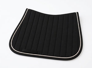 Tapis de selle d'équitation noir pour chevaux anglais, respirant, matelassé, absorbant les chocs et évacuant l'humidité - Product Image 4