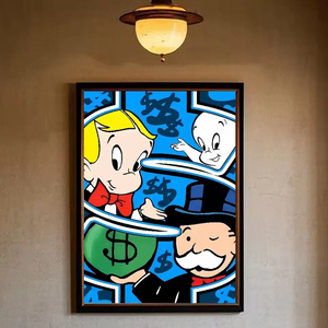 Impresión de Arte Pop de <span class=keywords><strong>Alec</strong></span> Monopoly, Mr. Monopoly Richie Rich - Cuadro Decorativo con Estampado Naranja para Pared, Decoración del Hogar - Product Image 6