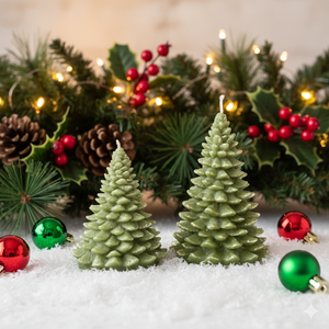 เทียนตกแต่งรูปต้นสนสำหรับคริสต์มาสและการตกแต่งบ้าน - Product Image 3