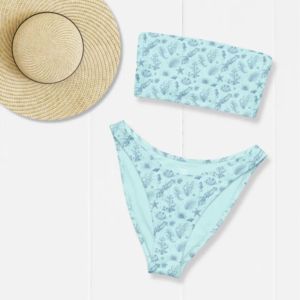 Custom Floral Print Matching Couple Swimwear Set High Quality <b>String</b> Bikini Beachwear Outfits - Product Image 3