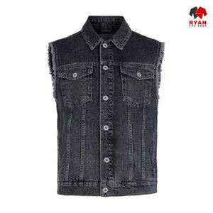 Ryan Pro Gear Nouveau design Gilet en jean unisexe sans manches écologique et tendance avec logo personnalisé Vêtement décontracté - Product Image 4
