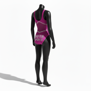 Maillot de bain une pièce pour femme en tissu Spandex premium, rouge et noir, avec empiècements latéraux en mesh, logo personnalisé par transfert thermique. - Product Image 5