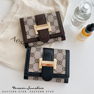 Mutual Class Fair Quality PU Leather Money Clip Gold H-Buckle Classic Fashion <b>Women's</b> 7 Card Slots <b>Small</b> <b>Wallet</b> - Product Image 5