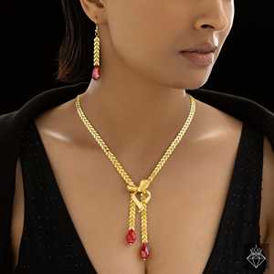 Conjunto de joyería de moda antideslustre PRAO Y collar con pendientes elegante y elegante - Product Image 4