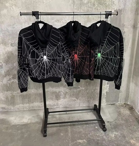 Top Quality 100% Cotton Fleece Oversized Spider Hoodie Long Sleeve Casual Custom Puff Print Spider Hoodie for Men's Pakistan - Product Image 6