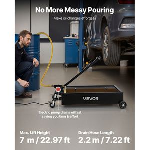 Bandeja de Drenaje de Aceite Rodante de Perfil Bajo con Capacidad de 15 Galones, Bomba Eléctrica, Manguera de 7.2 pies, a Prueba de Fugas, Resistente a la Corrosión, Modelo Metálico para Autos - Product Image 2