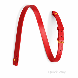 Ceinture rouge en cuir métallisé à sangles croisées, style uniforme – Ceinture d'épaule formelle brillante faite à la main - Product Image 4