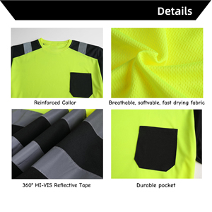 Camiseta de Alta Visibilidad en Oferta, Nuevo Diseño Personalizado, Transpirable, Cuello Redondo, Reflectante, para Construcción y Carreteras, Camisetas de Seguridad - Product Image 2