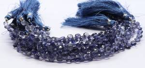 Perles de pierre précieuse Iolite naturelle facettée en forme de cœur, 4,5x5 mm, 8 pouces, pour la création de bijoux - Product Image 3