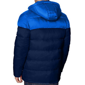 Custom Wholesale Men's Winter Puffer Jacket Water-Resistant Hooded <b>Bubble</b> <b>Coat</b> Two-Tone Color Block Quilted Thick Warm Parka - Product Image 6