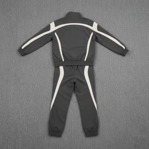 Ensemble de survêtement pour homme à blocs de couleur, veste à capuche avec cordon de serrage et pantalon, tenue sportive 2 pièces, imperméable, écologique, léger - Product Image 5