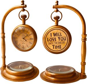 Reloj de Mesa Decorativo con Brújula, Reloj de Sol de Escritorio, Decoración de Estante, Estilo Vintage Atemporal, Reloj de Mesa de Estilo Náutico Antiguo - Product Image 6