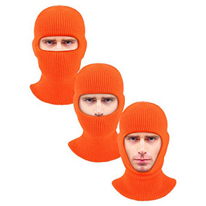 Cagoule en tricot orange, masque intégral, hauteur 36 cm, largeur 20 cm, unisexe, pour l'extérieur, taille adulte - Product Image 6