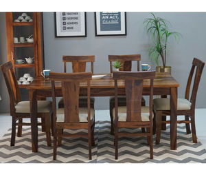 Ensemble de table et chaises de salle à manger modernes avec dossier long, 6 chaises, table de salle à manger avec plateau en bois, qualité supérieure - Product Image 2