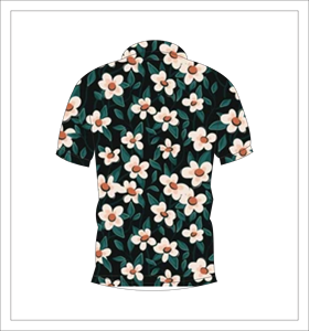 เสื้อโปโลพิมพ์ลายดอกเดซี่สีเข้มสำหรับผู้ชายแขนสั้นลำลองฤดูร้อนคอปกแฟชั่นเสื้อยืดกอล์ฟ - Product Image 2