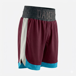 Shorts de boxe unisexes DANZY, bleu marine et blanc, séchage rapide, polyester, MMA, Muay Thai, entraînement, combat, coupe régulière pour adultes - Product Image 2