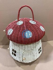 Foldable Rattan Mushroom House Kids Toy Storage Basket Montessori Playroom Storage Organizer Handmade Natural Wicker Nursery - Product Image 6