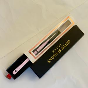 Pince à cils durable en acier inoxydable avec pointe lisse de 10 mm, poignée diamantée, pour volume russe 90°, longue 45°/courbe, boîte personnalisée de précision - Product Image 4