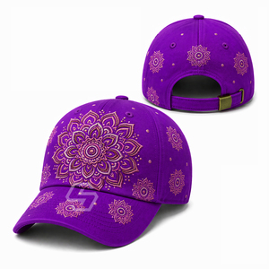 Casquette de baseball brodée personnalisée OEM en gros, unisexe, réglable avec boucle métallique, 6 panneaux, en coton, motif floral, pour printemps et été - Product Image 4