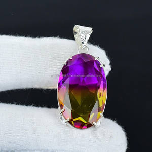 Colgante de Plata de Ley 925 sólida, joyería antigua, colgante de piedras preciosas genuinas, colgante hecho a mano, joyería elegante, regalos para mamá - Product Image 1