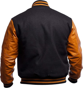 High Quality Varsity <b>Jacket</b> Men Chenille Embroidery <b>Leather</b> Sleeves Custom Baseball Letterman Varsity <b>Jacket</b> - Product Image 2