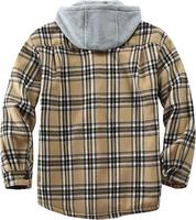 Veste d'hiver pour homme en flanelle de coton avec capuche, épaisse, style chemise patchwork, pour l'extérieur, avec logo personnalisé gratuit, vente en gros