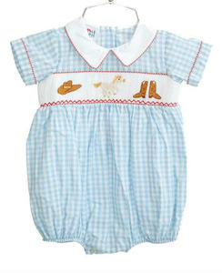 Combinaison à volants pour bébé garçon, brodée et smockée, tenue classique pour nourrisson, fabricant OEM ODM de vêtements pour enfants - Product Image 4