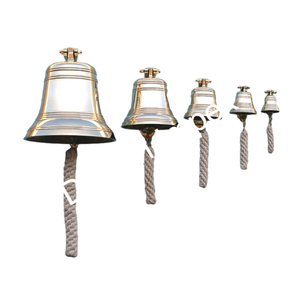 High Quality Brass Ship Bells Nickel Polish Nautical Ship Design Wall Hanging Door Bell <b>Hand</b> <b>Casted</b> Bells For Christmas Decor - Product Image 4