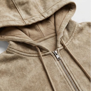 Ensembles de survêtements décontractés délavés à l'acide, zippés, effet soleil, en coton, pour hommes, avec sweats à capuche et pantalons de jogging, style athlétique streetwear - Product Image 4