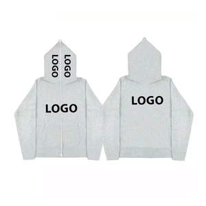 Custom Logo Men's Hooded <b>Zip</b>-<b>Up</b> Sweatshirt 100% Cotton Knitted Casual Solid Color Front Print Regular Fit Autumn Wear - Product Image 5