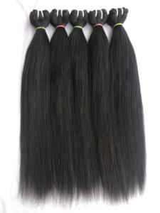Extensions de cheveux humains 100% de qualité supérieure, qualité Premium, provenant de temple indien, d'un seul donneur, cuticules alignées, double trame machine, vente en gros - Product Image 5
